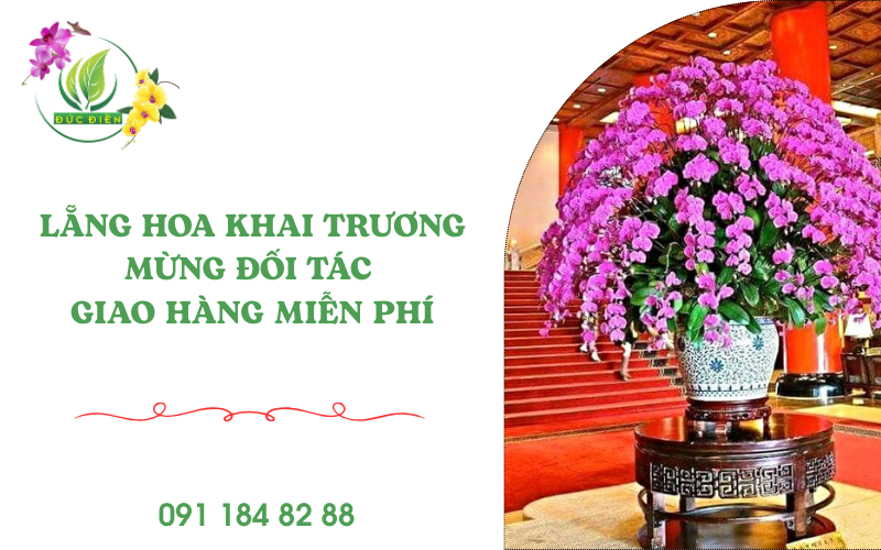 Lẵng hoa khai trương mừng đối tác sang trọng tại Pleiku