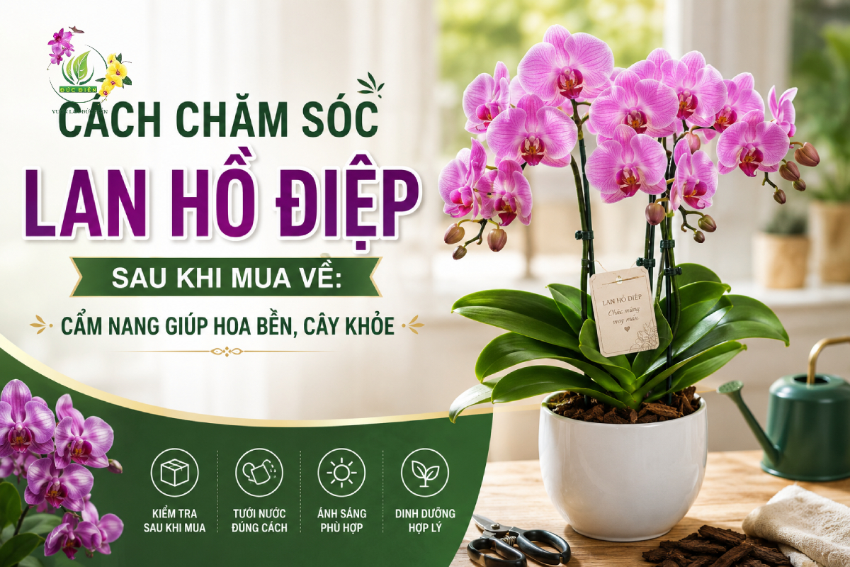 CÁCH CHĂM SÓC LAN HỒ ĐIỆP SAU KHI MUA VỀ: CẨM NANG GIÚP HOA BỀN, CÂY KHỎE