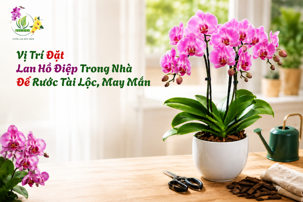 VỊ TRÍ ĐẶT LAN HỒ ĐIỆP TRONG NHÀ ĐỂ RƯỚC TÀI LỘC, MAY MẮN