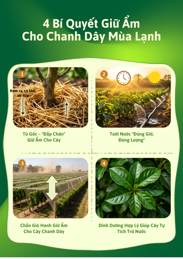 4 bí quyết giữ ẩm cho cây chanh dây vào mùa lạnh giúp bứt phá năng suất