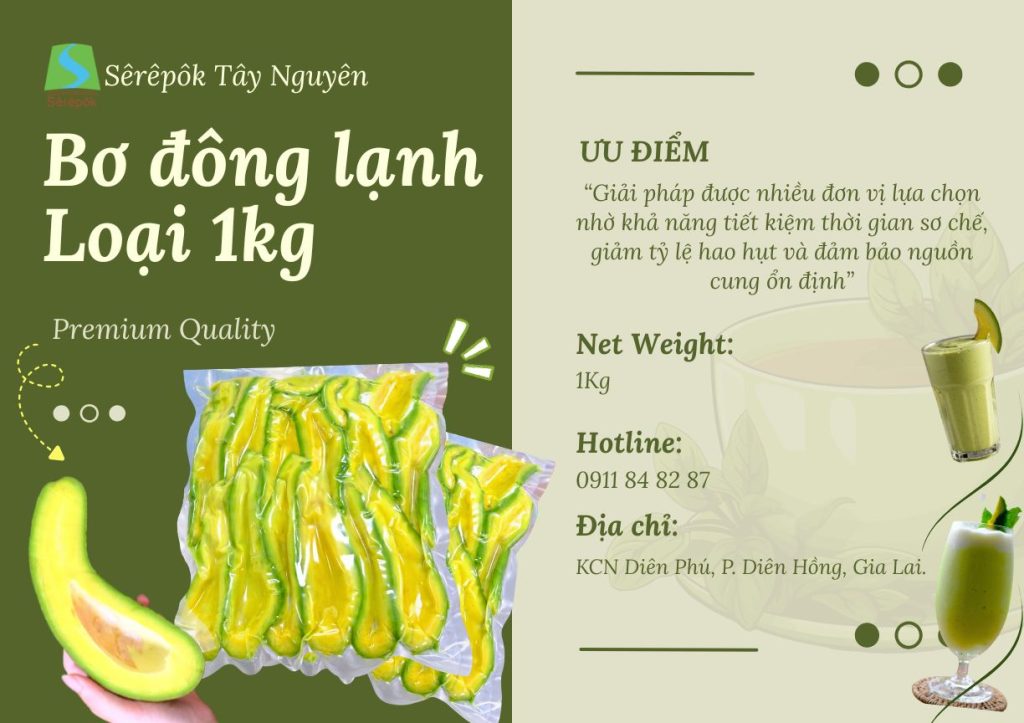 Bơ đông lạnh Sêrêpôk Tây Nguyên
