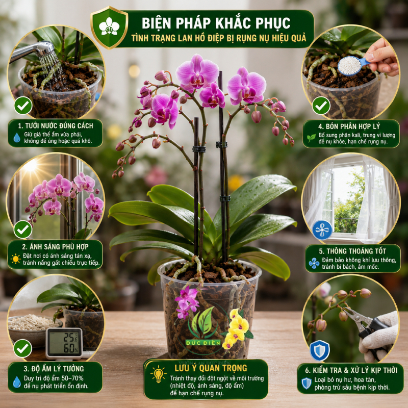 Biện Pháp Khắc Phục Tình Trạng Lan Hồ Điệp Bị Rụng Nụ Hiệu Quả