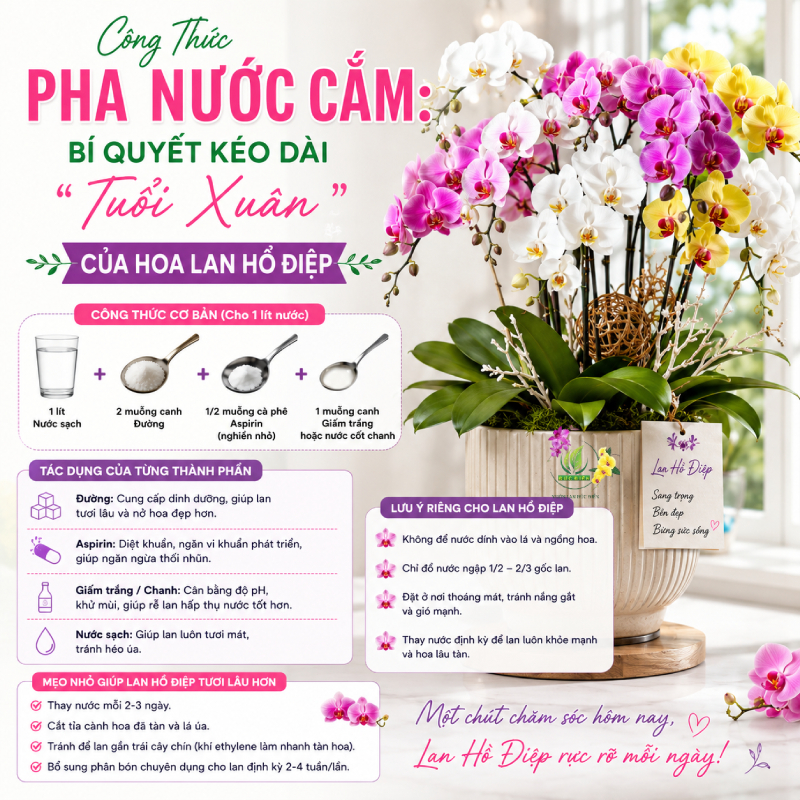 Công Thức Pha Nước Cắm: Bí Quyết Kéo Dài "Tuổi Xuân" Của Hoa