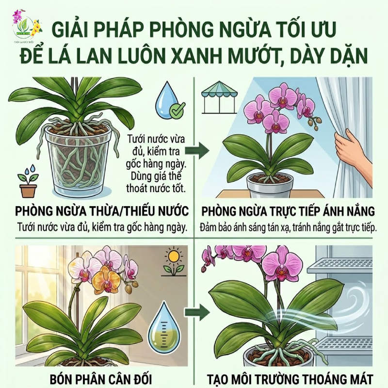 Giải Pháp Phòng Ngừa Tối Ưu Để Lá Lan Luôn Xanh Mướt, Dày Dặn