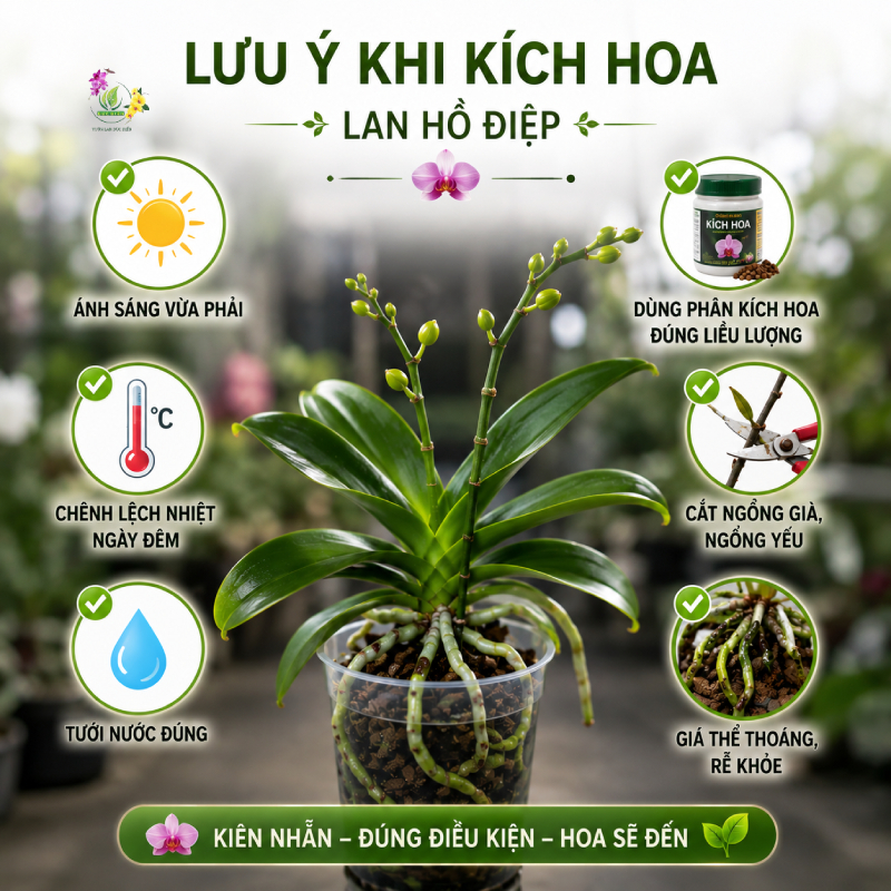 Những lưu ý quan trọng khi kích hoa cho lan hồ điệp