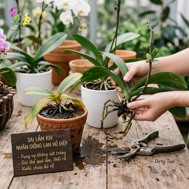 Những sai lầm phổ biến cần tránh khi thực hiện cách nhân giống lan hồ điệp tại nhà