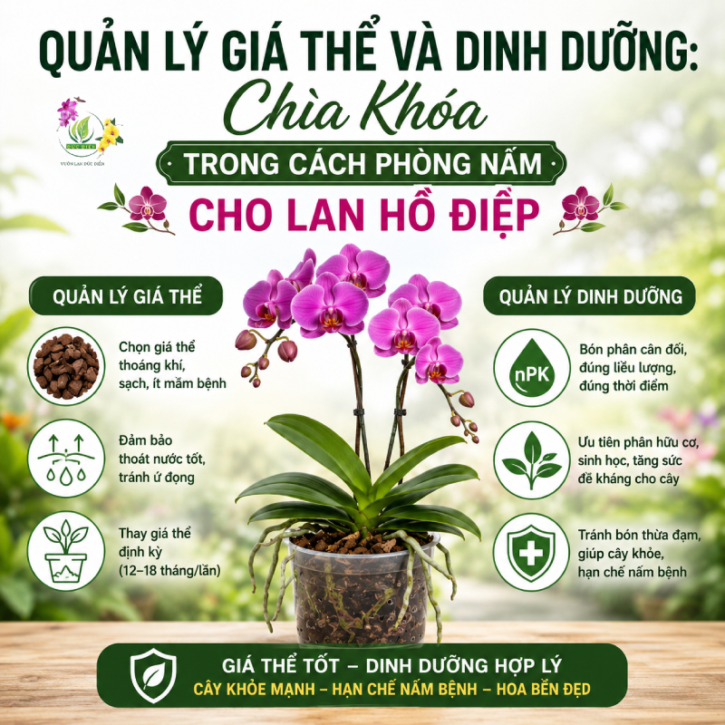 Quản Lý Giá Thể Và Dinh Dưỡng: Chìa Khóa Trong Cách Phòng Nấm Cho Lan Hồ Điệp