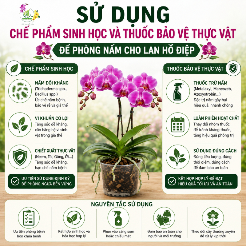 Sử Dụng Chế Phẩm Sinh Học Và Thuốc Bảo Vệ Thực Vật Để Phòng Nấm