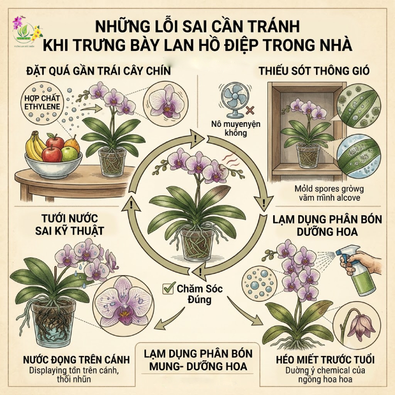 Những Lỗi Sai Cần Tránh Khi Trưng Bày Lan Trong Nhà