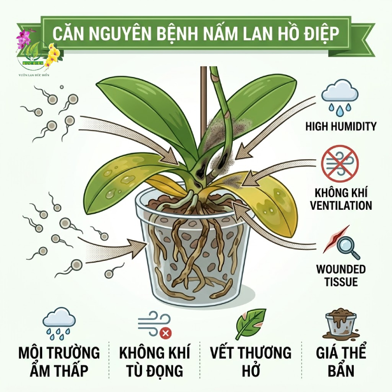 Căn nguyên bệnh nấm lan hồ điệp