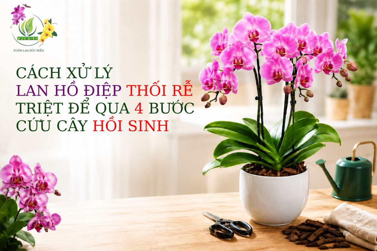 CÁCH XỬ LÝ LAN HỒ ĐIỆP THỐI RỄ TRIỆT ĐỂ QUA 4 BƯỚC CỨU CÂY HỒI SINH 