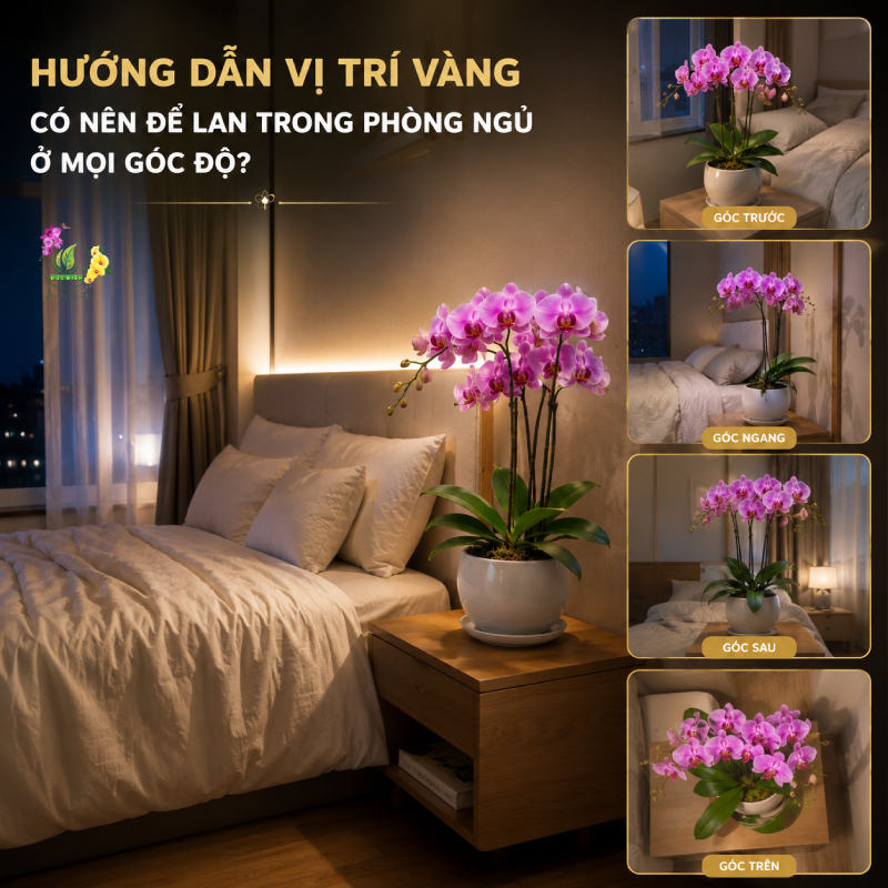 Vị trí vàng đặt lan hồ điệp trong phòng ngủ